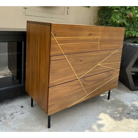 Living Spaces 206180 : Tủ Đứng 3 Ngăn Kéo - Vàng Đồng